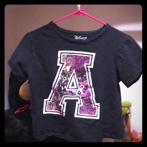 black “A” D-Signed Disney t-shirt, size 10/12 Med